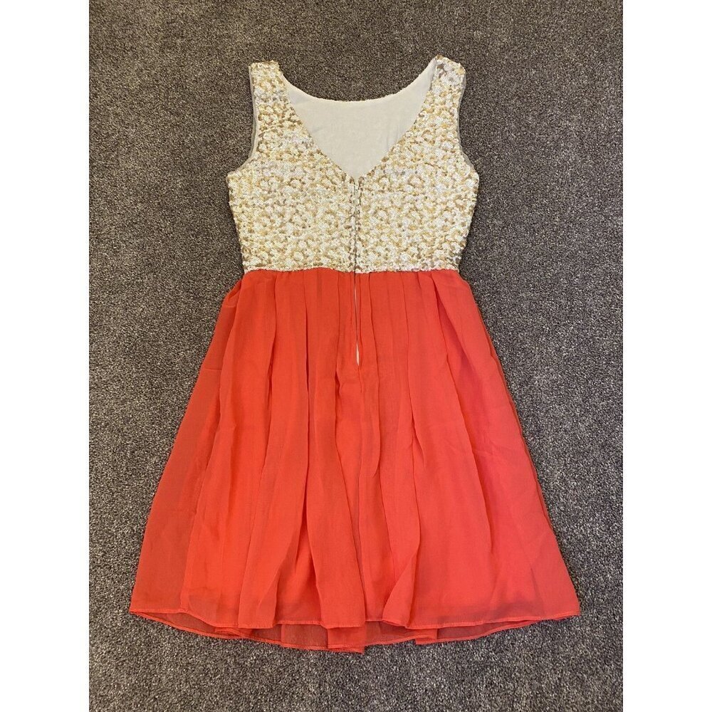 B. Darlin Women's Dress Size 7 / 8 Pink Gold Sleeveless Back Zip Made in USA EUC - Picture 5 of 10
